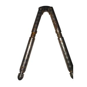 Vintage HMQ Nutcracker Silver Tone Metal Textured Handle Kitchen Tool